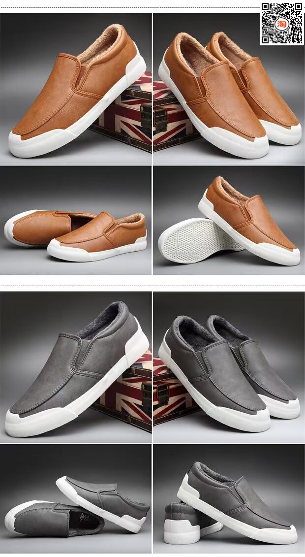 Giày cotton nam mùa đông mới, giày da ấm áp, giày da hoang dã, giày đế thấp, giúp giày nam mềm mịn giay the thao nam