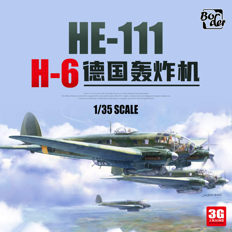 3g Model Borderland Assembly Kit Aircraft Bf-018 1/35 He-111 H6 Bomber Fully Detailed Internal Structure Fully Wired