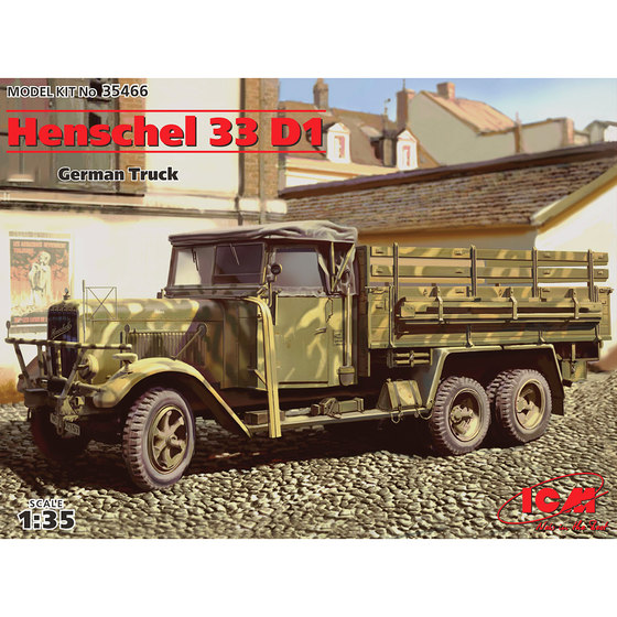 3g Model Icm Assembled Combat Vehicle 35466 1/35 German Henschel 33 D1 Transport Truck