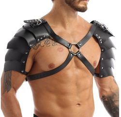 COSPLAY Viking male shoulder armor straps nightclub catwalk Halloween role play stage muscle knight