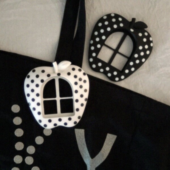 puppyfruits original design polka dot apple card holder