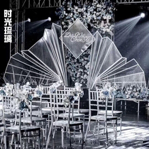 New European wedding props background window decoration iron Sunshine board screen time glazed wedding stage ornaments