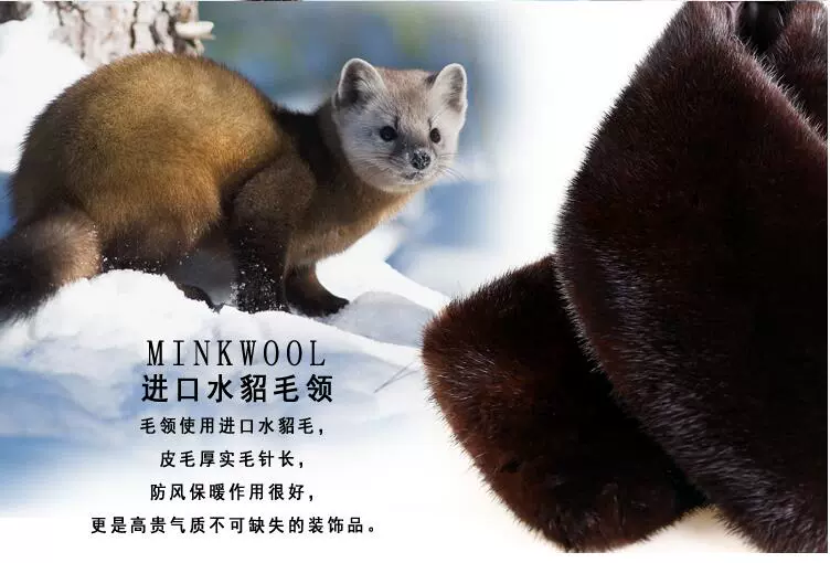 Woodpecker mùa đông cashmere áo khoác nam trung niên và người già lông chồn cổ áo dài trên đầu áo khoác len dày cha - Áo len