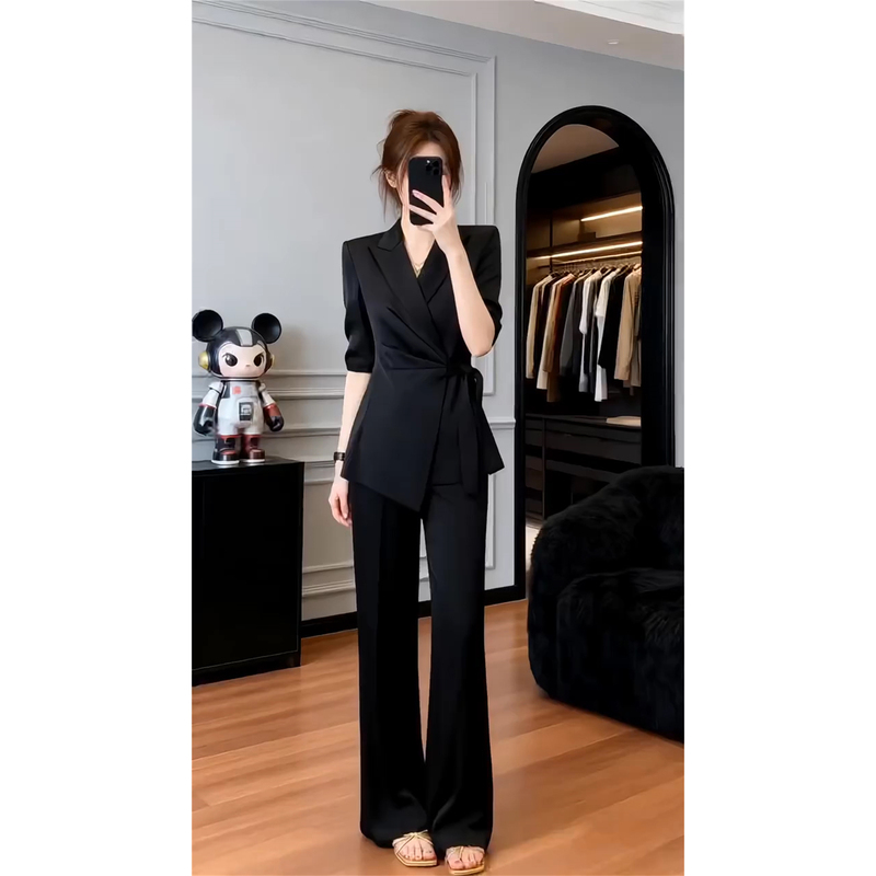High-End Suit Set for Women, Thin Style, 2026 Summer New Casual Fashion, Suitable for Commuting, Interviews, and Formal Work Attire