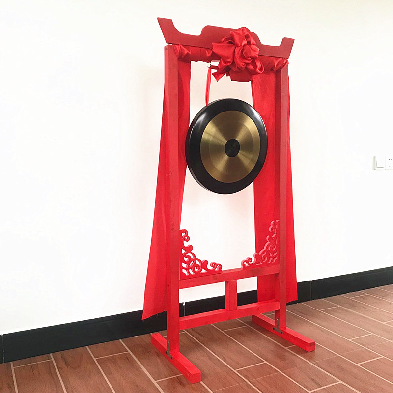 Double gong belt frame complete 40 cm 40 cm gong 50 50 36cm diameter bronze gong and gongs and gongs drum delivery hammer solid wood gong drum frame