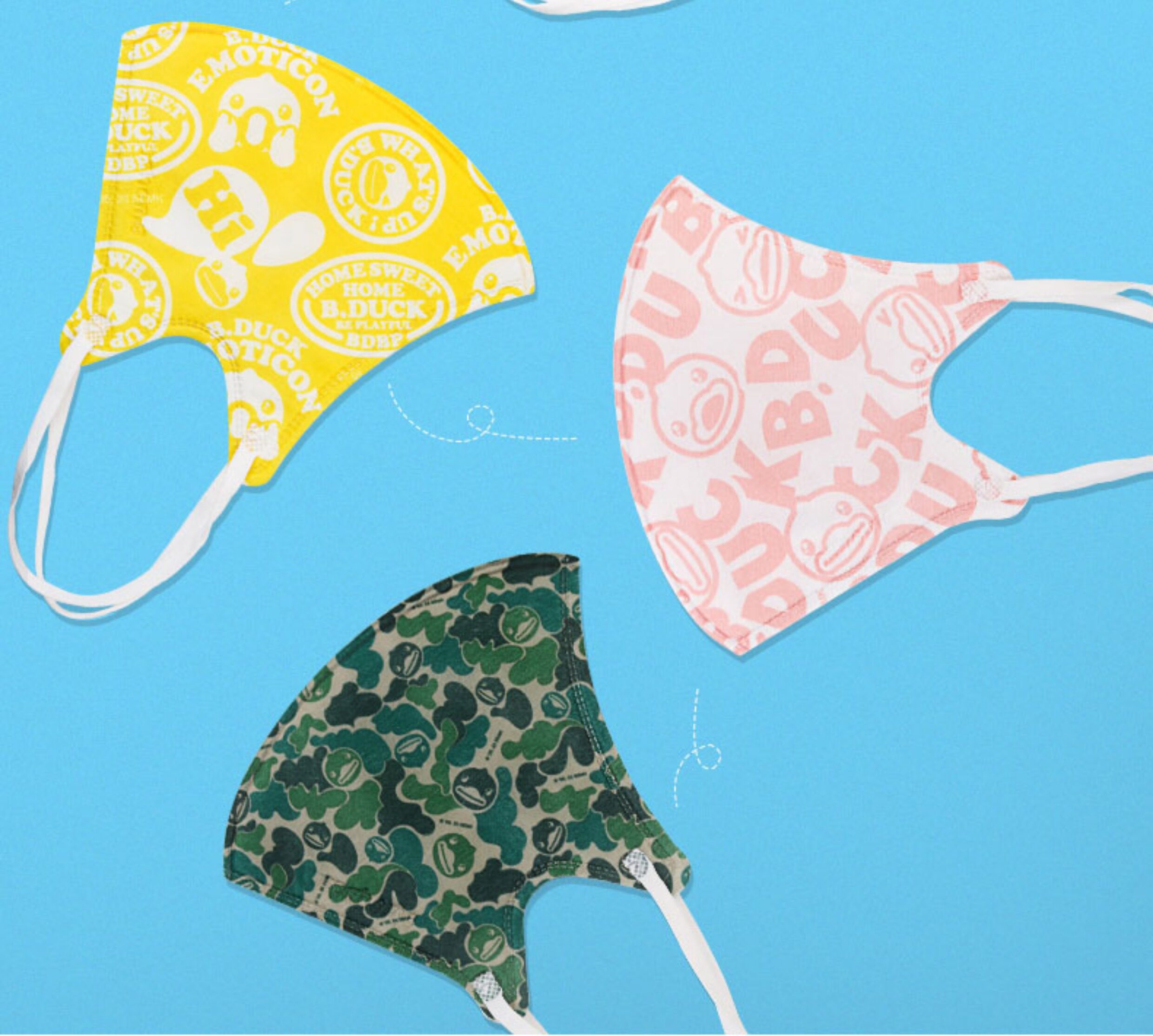 Марлевая повязка от пыли b.duck小黄鸭成人一次性口罩男女时尚潮款3d立体独立包装明星同款