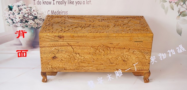 御 Full hộp gỗ long não hộp gỗ retro đầy đủ chạm khắc chim phượng hoàng va li trung bình hộp gỗ thư pháp - Cái hộp hộp gỗ đựng đồ