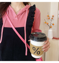 Little maternity wear spring and autumn 2024 new Korean style lazy style long-sleeved casual hooded knitted bottoming top