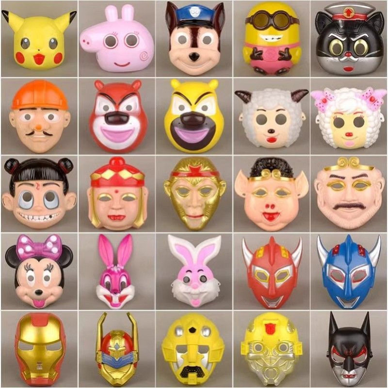 漫画/アニメマスク：スパイダーマン、アイアンマン、ピグシー、ウサギ、アニマルスーパーマン 子供用マスク