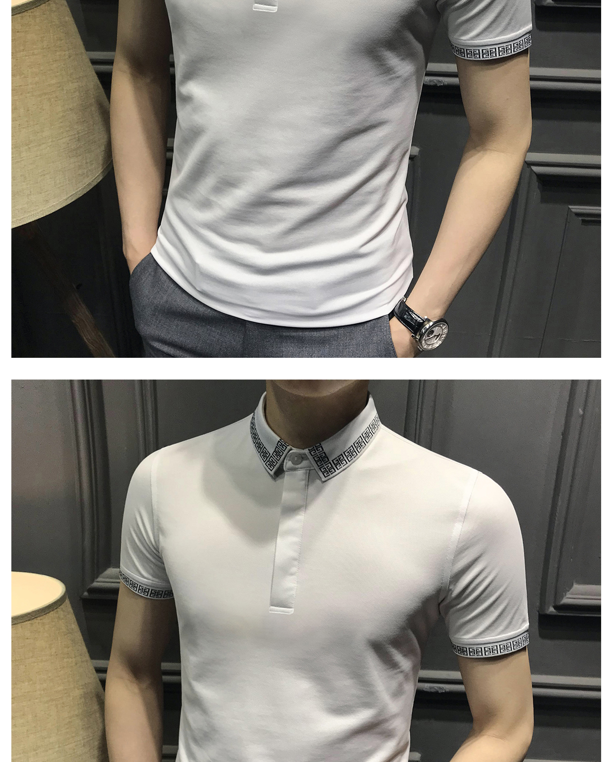 Mùa hè POLO Áo sơ mi nam ngắn tay Hàn Quốc Thanh niên giản dị T áo sơ mi Xu hướng Áo thun nam nửa hoang dã Paul - Polo t shirt golf