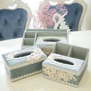 hộp nhựa lock and lock Cửa hàng bách hóa Chiba Tissue Box Booklet Fabric Lace Tissue Box Home Remote Control Cosmetics Storage Basket - Trang chủ hộp nhựa tròn