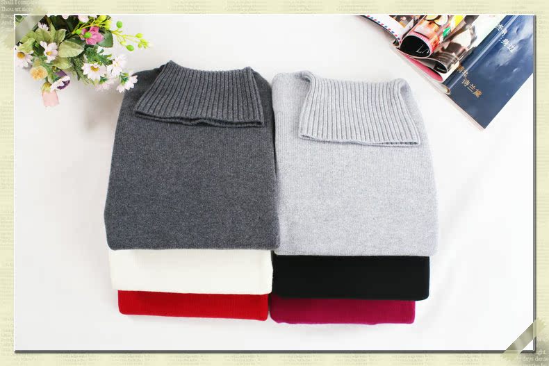 Áo len cashmere cổ cao nguyên chất 100% dày đôi mẫu áo len trắng tinh khiết áo len mùa đông thanh niên nam áo gile nam