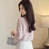 Áo sơ mi ren đáy, quần áo nữ, hè hè, áo voan nữ mùa thu mới 2019, áo dài tay, áo ngoại các kiểu áo công sở de thương Áo sơ mi chiffon ren