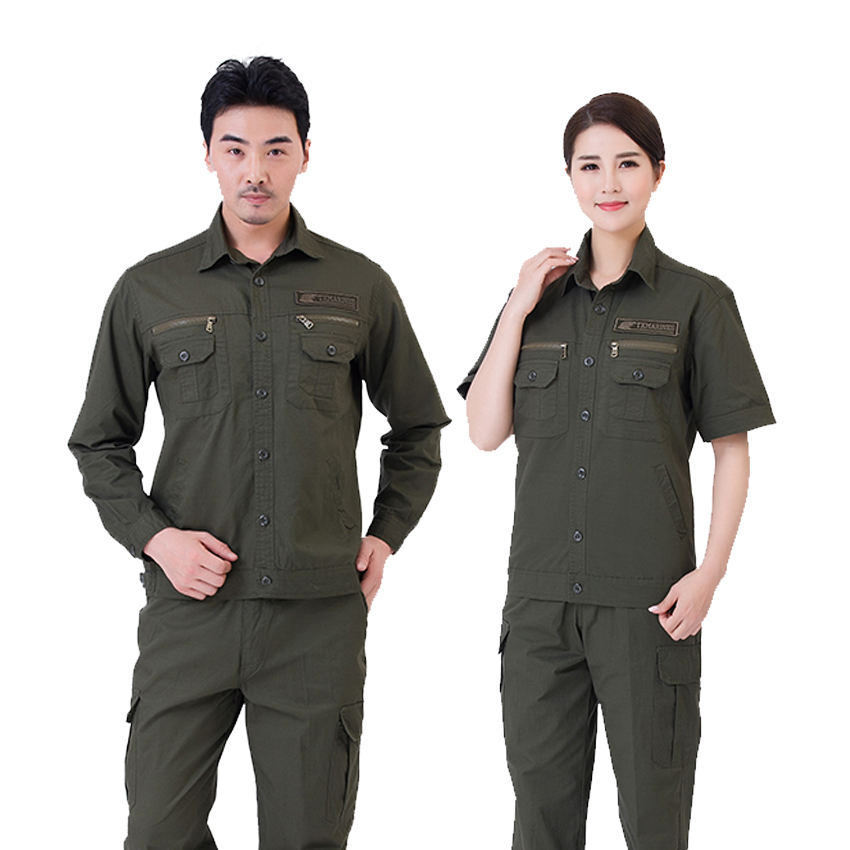 Workwear ngắn tay phù hợp với nam giới mùa hè quần áo hàn điện quần áo xưởng may xưởng mềm sửa chữa bông cotton dài tay