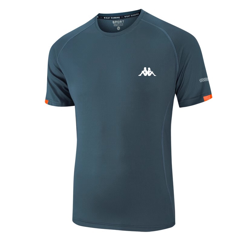 2026 New Kappa Summer Thin Short-Sleeved T-Shirt for Men, Running Sports Quick-Drying Round Neck Half-Sleeve Moisture-Wicking and Elastic