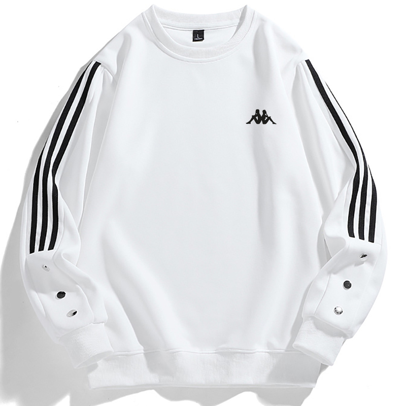 2026 New Kappa Sweatshirt Men's Long-Sleeve T-Shirt for Spring, Autumn, and Winter, Fleece-Lined and Thickened, Sporty Casual Base Layer, Stylish