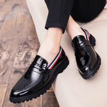 Summer shoes mens Korean version of English tip business leisure shoes breathable young hairstypist trend married mens shoes