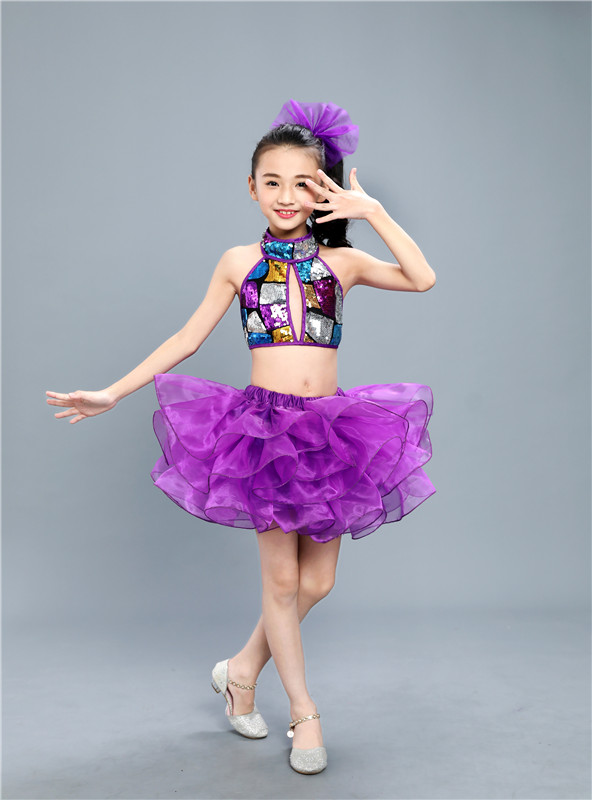 Trang phục trẻ em sequin váy váy mẫu giáo hiện đại nhảy váy hiện đại quần áo sáu một cô gái nhảy jazz quần áo kinh doanh quần áo trẻ em