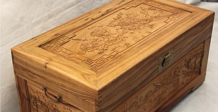 Hộp Elm, hộp gỗ long não, hộp đám cưới gỗ rắn, quà cưới, bộ sưu tập sách, hộp chạm khắc, thư pháp và bộ sưu tập tranh - Cái hộp hộp gỗ đựng quà