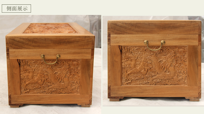 Hộp Elm, hộp gỗ long não, hộp đám cưới gỗ rắn, quà cưới, bộ sưu tập sách, hộp chạm khắc, bộ sưu tập hộp, rồng và phượng - Cái hộp hộp gỗ đựng trang sức