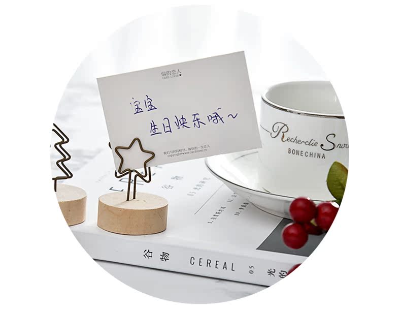 Hàn Quốc sáng tạo dễ thương bằng sắt rèn thẻ kinh doanh chủ thẻ ghi chú máy tính để bàn clip thư mục trang trí thư mục ảnh dọc dcor phong ngu