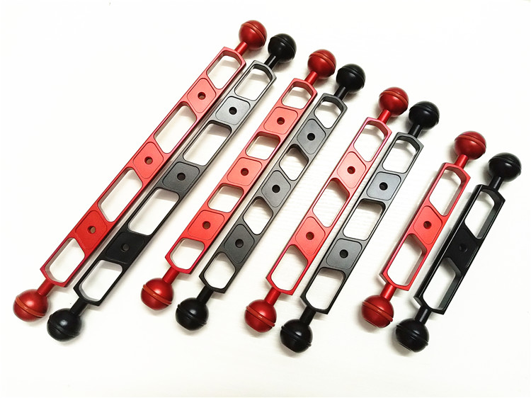 Aluminium alloy holder lamp arm 1 4 screw hole ball head lamp arm double ball head extended arm butterfly clip lamp arm 1 inch ball head