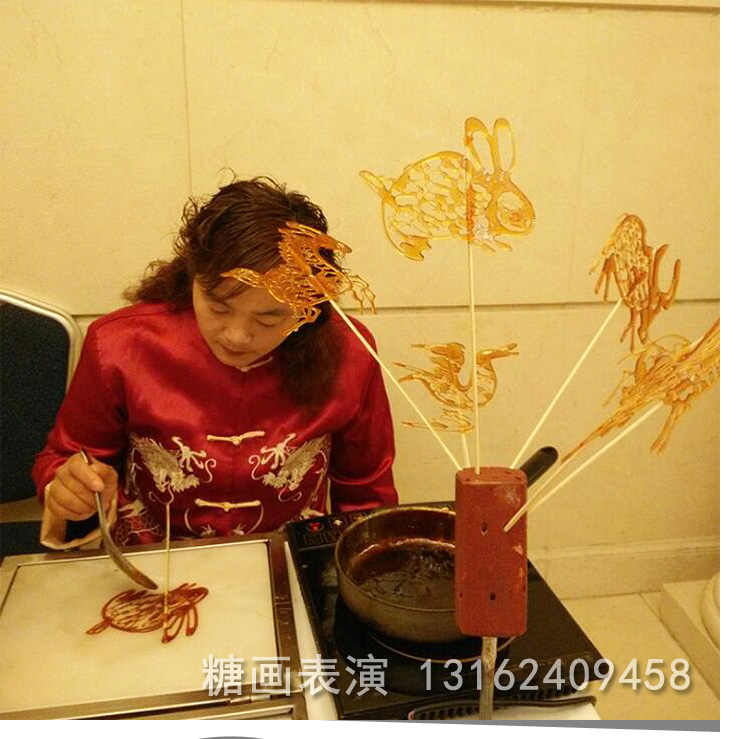 Shanghai Folk Art Sugar Painted Performance Candy Pinch Candy People Maltose Children's Malty Children's Birthday Party At Door Service
