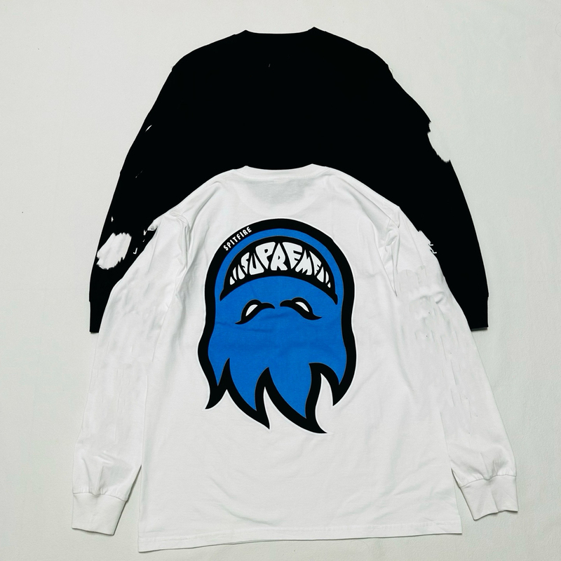 Reverse Flame Long Sleeve Spitfire Collaboration Ss26 Bighead L/S Tee Ghost Head Print Long Sleeve