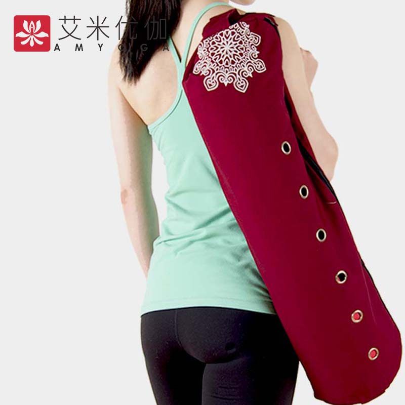 Women's professional increase canvas yoga mat backpack bag fitness bag yoga bag cotton through yoga mat bag