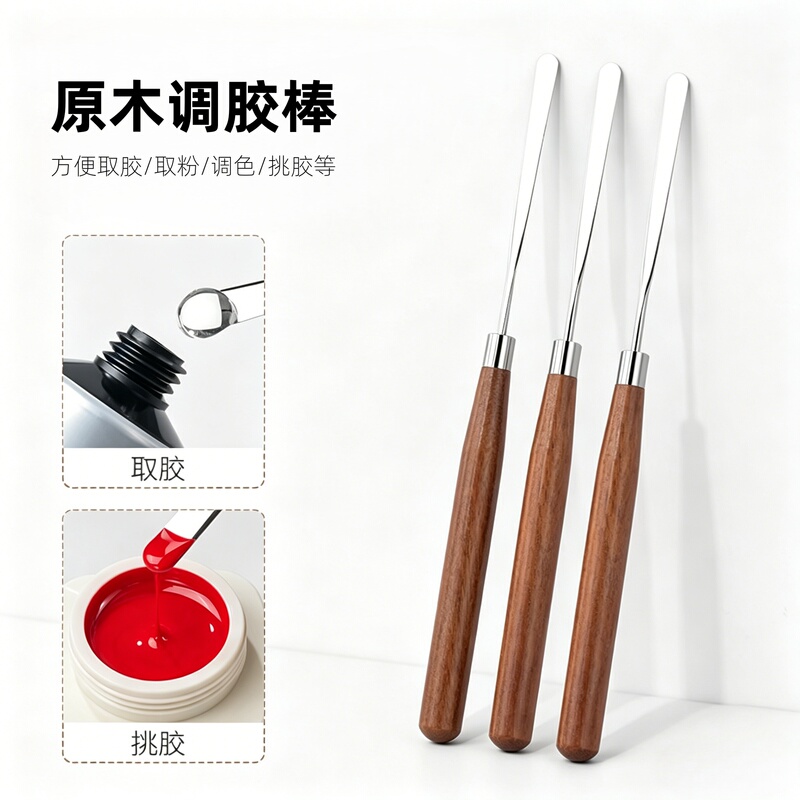 High-Quality Wooden Stick Japanese-Style Nail Art Tool for Gel Removal, Painting, Color Mixing, Ultra-Thin Spatula, Bendable Nail Art Gel Mixing Stick