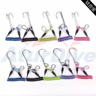 AturDive titanium alloy diving double head flow hook single head flow hook more corrosion resistance than stainless steel aluminum alloy