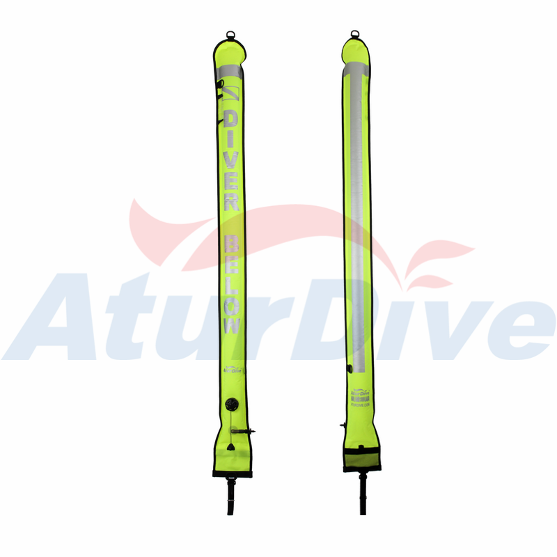 AturDive SMB150*15cm Nylon Elephant Pull Diving Buoy Secondary Head Inflatable 2019 New Yellow