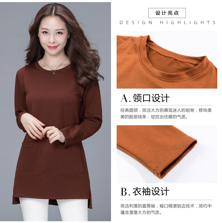 Mùa xuân và mùa thu áo thun dài tay bên ngoài mặc áo sơ mi cotton đáy nhỏ áo sơ mi nữ trung niên 40-50 tuổi quần áo mẹ áo kiểu tuổi 60