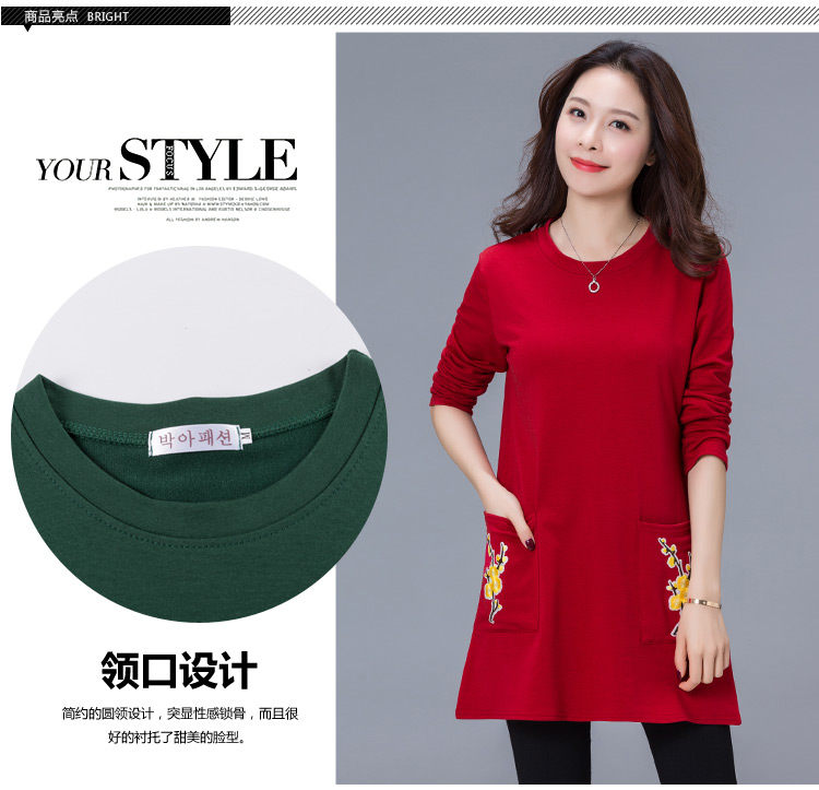 Mùa xuân và mùa thu áo thun dài tay bên ngoài mặc áo sơ mi chạm đáy áo sơ mi nhỏ hoang dã Áo sơ mi nữ trung niên 40-50 tuổi ao dam trung nien