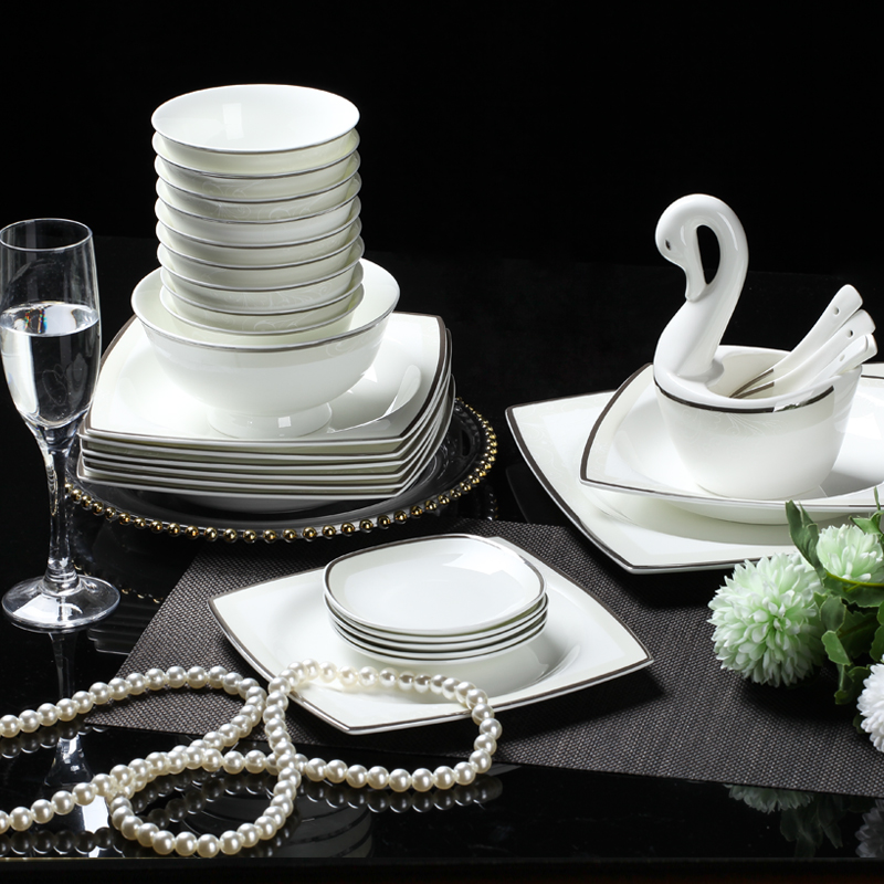 Silver romantic item link DIY free collocation with ipads porcelain tableware suit dishes dishes suit household contracted
