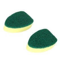 Detachable handle and detergent sponge wash brush head kitchen strong decontamination cleaning brush head 2 pack