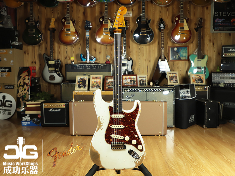 (SOLD SHOW) Fender Finda 2020Customshop1962Hvyrelic made old white electric guitar-Taobao