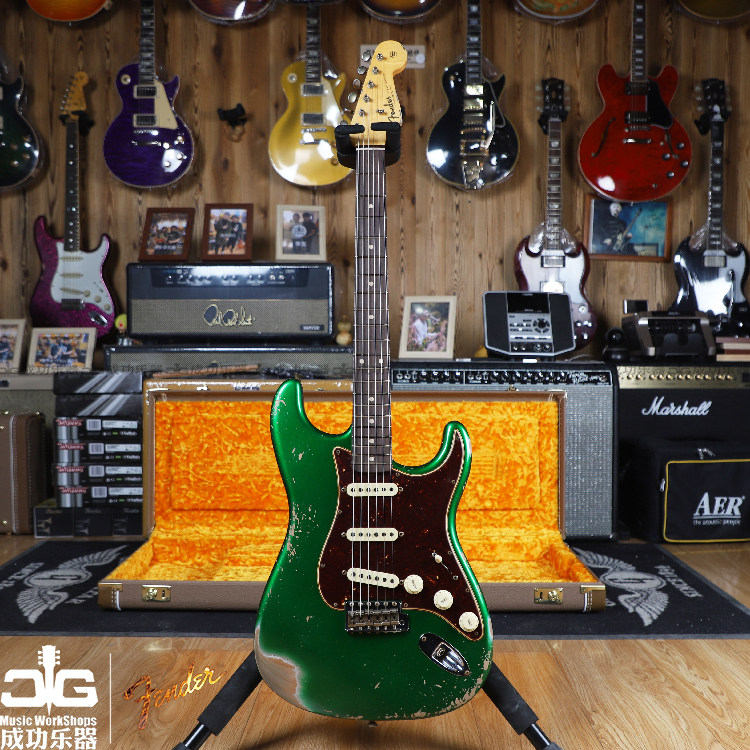 Funder Finda 2022 New CustomShop CS62 ST Three Single Metal Green Beauty Electric Guitar