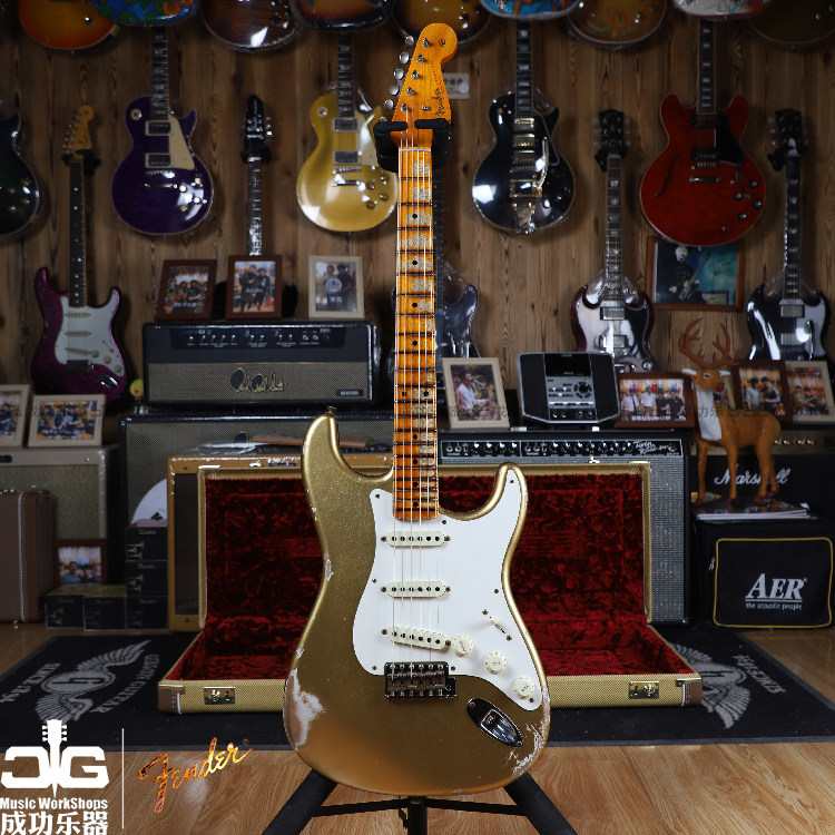 Flender Fender 2021 CustomShop CS57 ST three-single small gold leaf beauty electric guitar