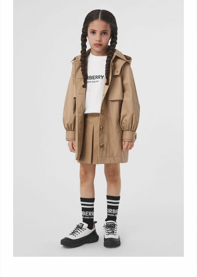 Выпуск 3 процента -Free Burberry ребятишки закрытый хлопок косые узоры Trench ветровка 80429201 