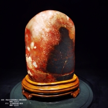 Buddhas Light Shines Chicken Blood Jade Natural Pattern Stone Raw Stone Jade Strange Stone Ornamental Stone Living Room Office Decoration