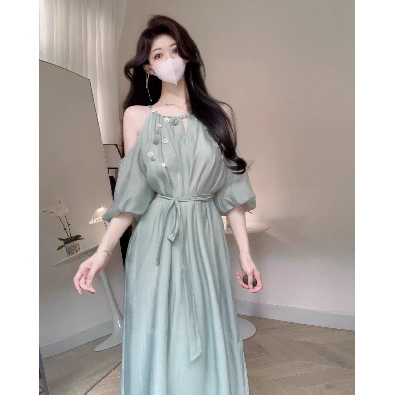 GROVE FOREVER Summer dress, long skirt, lifting effect, with short sleeve GROVE FOREVER Summer dress, long skirt, lifting effect, with short sleeve