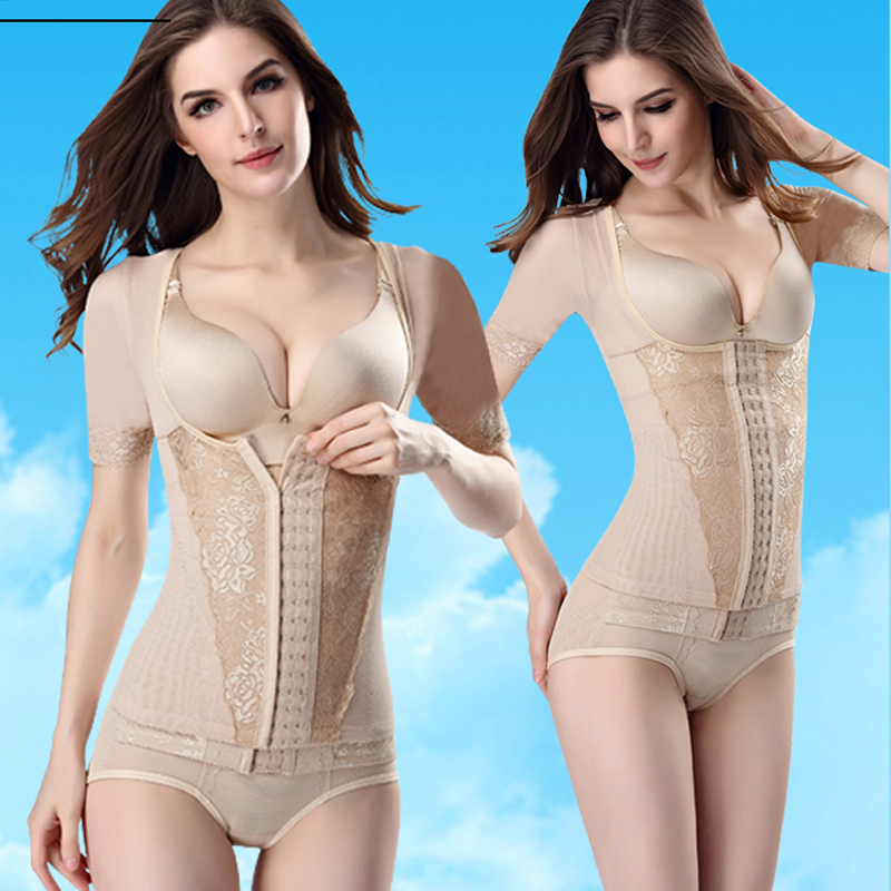 Tay áo cơ thể hình thành đồ lót bụng eo giảm béo chia cơ thể corset ngắn tay áo bó phù hợp với cơ thể nhựa hình nhựa