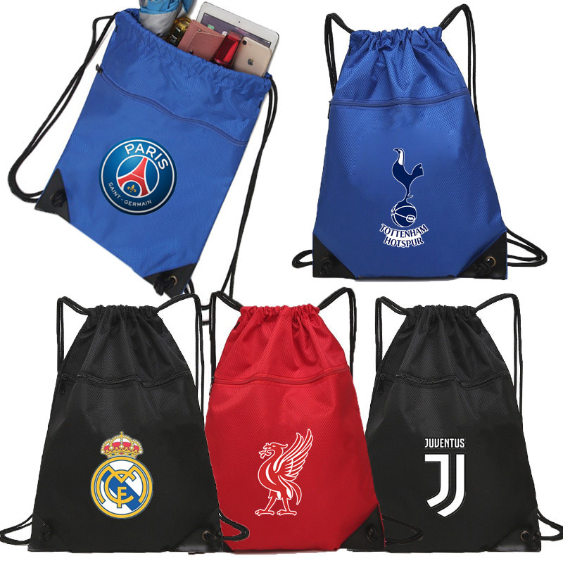 Real Madrid, Juventus, Tottenham Storage Bag Drawstring Backpack, Barcelona Messi, Cristiano Ronaldo Drawstring Bag, Liverpool, Chelsea Shoe Bag