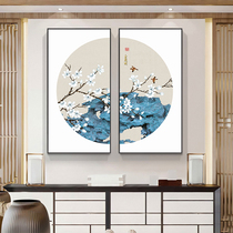 New Chinese decoration painting in door Xuanguan Landscape Landscape Painting Living Room Hanging Painting Dining Room Background Wall Two United Composition Mural Painting