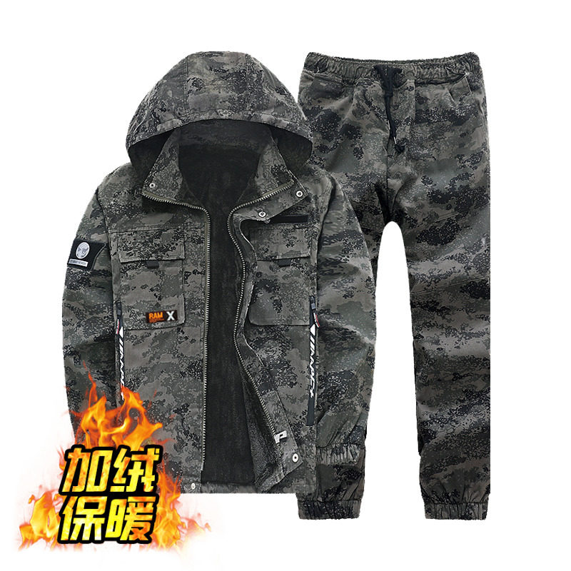 Hawling thickness work clothemale winter coat army green tops anti-hot wear-resistant welding industry assembled pure cotton-labor insurance