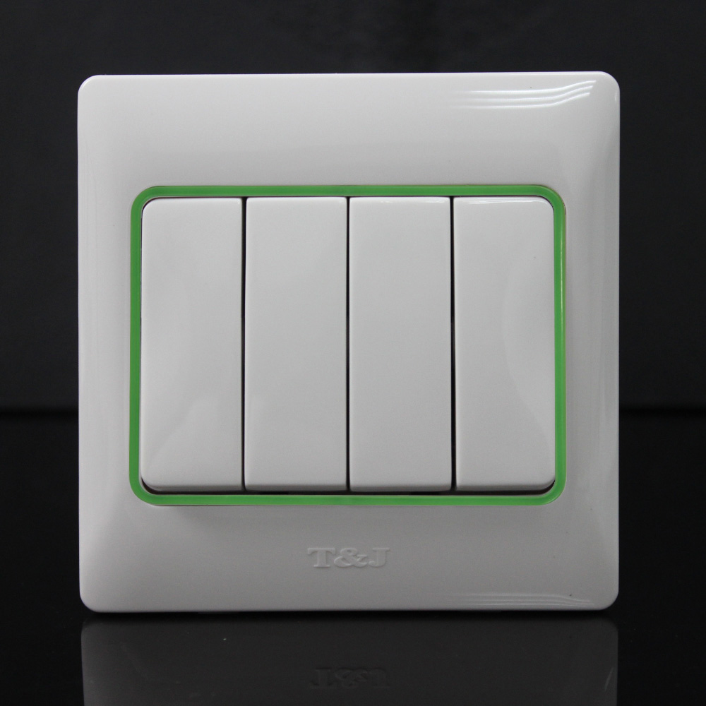 Tianji ultra-thin and elegant series switch socket panel 86 type 16A four-position double-connected large board switch elegant white