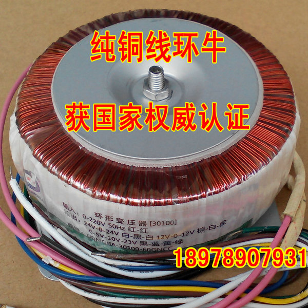 About 3 pounds of pure copper ring cattle toroidal transformer double 24V double 12V single 10V peak value 200W Dongjia new product recommendation