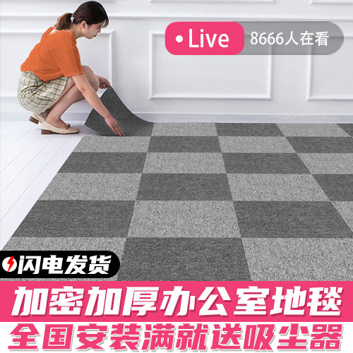Office carpet large area company bedroom full shop room splicing square commercial full shop living room gray floor mat