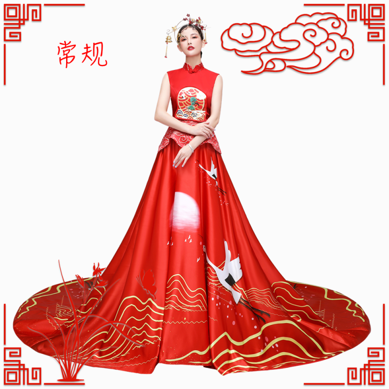 Red colored dress, Chinese style Red colored dress, Chinese style